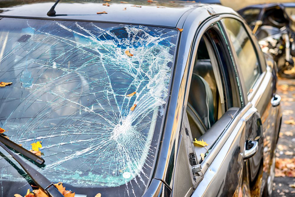shattered windscreen